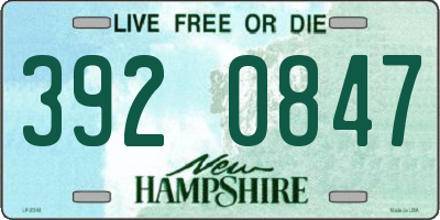 NH license plate 3920847