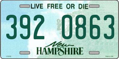 NH license plate 3920863