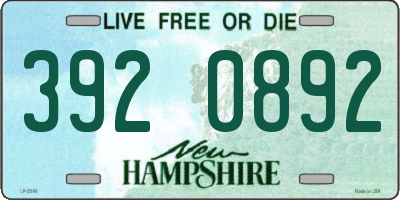 NH license plate 3920892