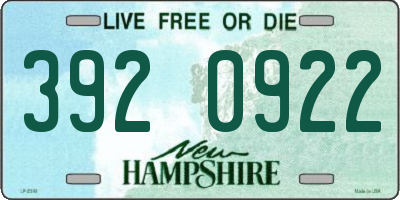 NH license plate 3920922
