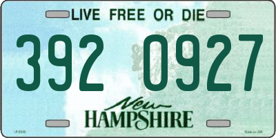 NH license plate 3920927