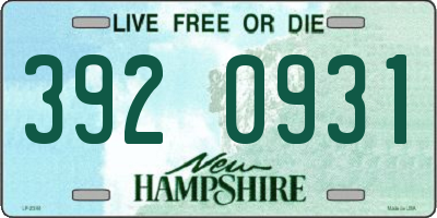 NH license plate 3920931