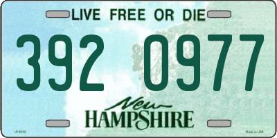 NH license plate 3920977