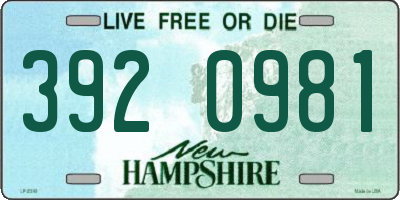 NH license plate 3920981
