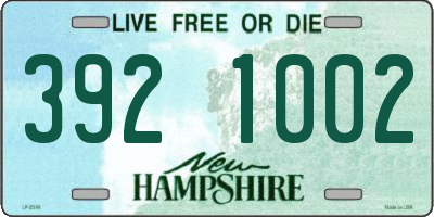 NH license plate 3921002