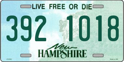 NH license plate 3921018