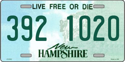 NH license plate 3921020