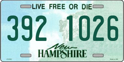 NH license plate 3921026
