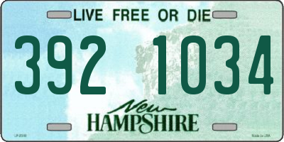 NH license plate 3921034