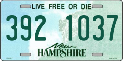 NH license plate 3921037