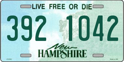 NH license plate 3921042