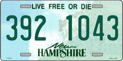 NH license plate 3921043