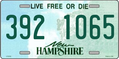 NH license plate 3921065