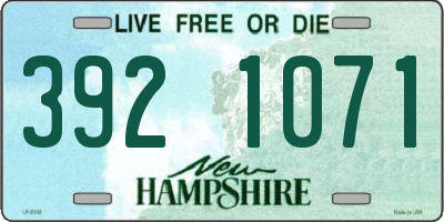 NH license plate 3921071