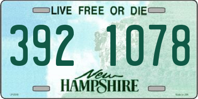 NH license plate 3921078