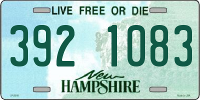 NH license plate 3921083