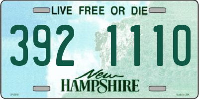NH license plate 3921110