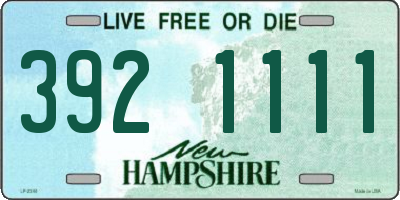 NH license plate 3921111