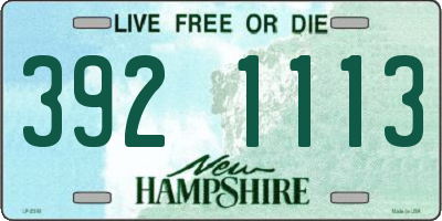 NH license plate 3921113