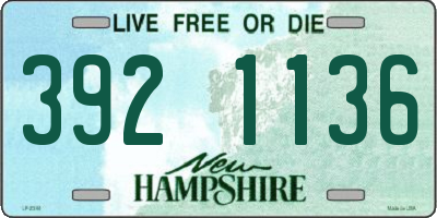 NH license plate 3921136