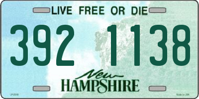 NH license plate 3921138