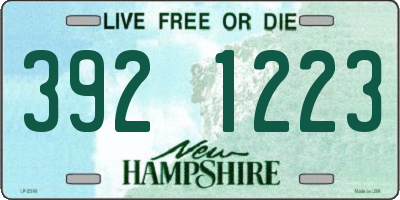 NH license plate 3921223
