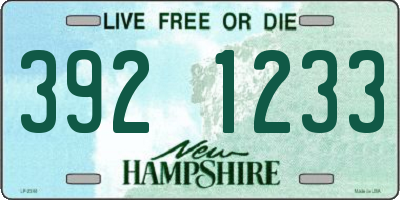 NH license plate 3921233