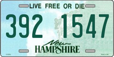 NH license plate 3921547