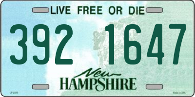 NH license plate 3921647