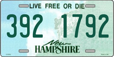 NH license plate 3921792