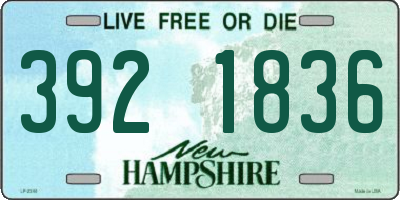 NH license plate 3921836