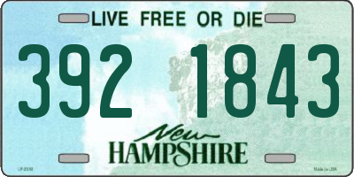 NH license plate 3921843