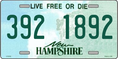 NH license plate 3921892
