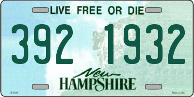 NH license plate 3921932