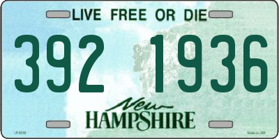 NH license plate 3921936