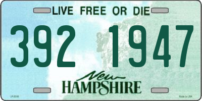 NH license plate 3921947