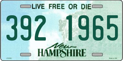 NH license plate 3921965