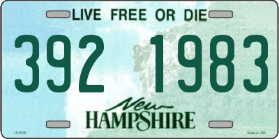 NH license plate 3921983