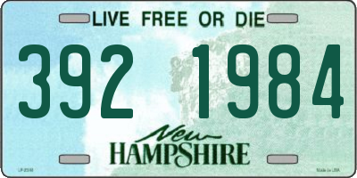 NH license plate 3921984