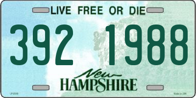 NH license plate 3921988