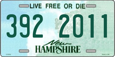 NH license plate 3922011