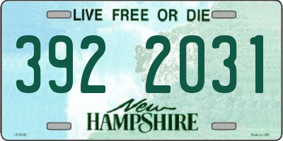 NH license plate 3922031