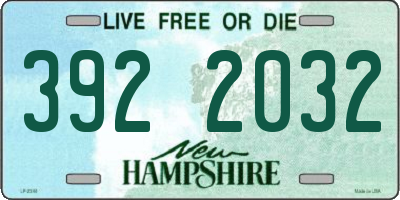 NH license plate 3922032