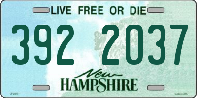 NH license plate 3922037