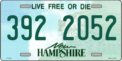 NH license plate 3922052