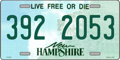 NH license plate 3922053