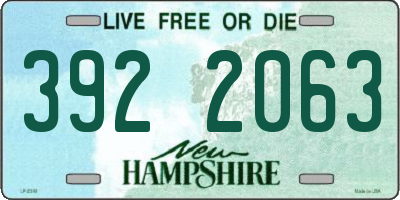 NH license plate 3922063