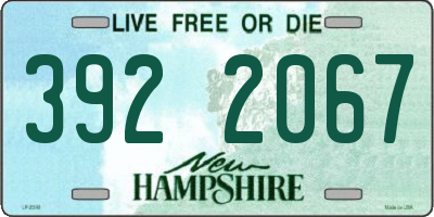 NH license plate 3922067