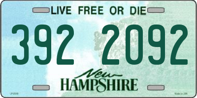 NH license plate 3922092