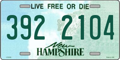 NH license plate 3922104